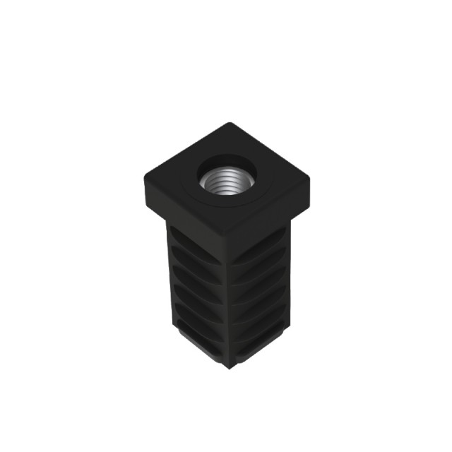 SQUARE TUBE 20X20 BASE WITH Μ8 THREAD / BLACK